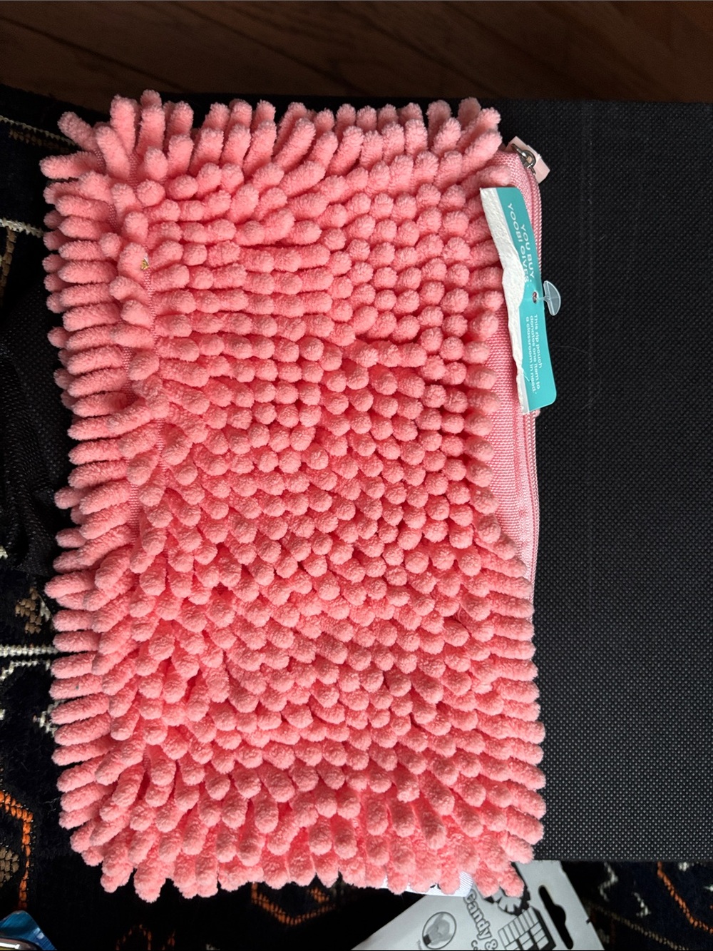 Yoobi Fuzzy Pencil , Travel Cosmetic Pouch Peach NWT
